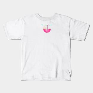 Baby girl greeting card with a hand holding baby pacifier umbrella Kids T-Shirt